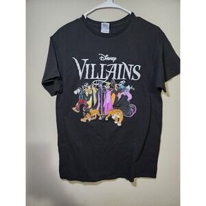 Vintage Delta Pro Weight Medium Disney‎ Villains Black Graphic Print T-Shirt